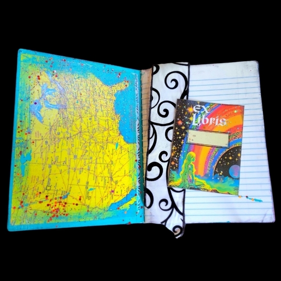 Journal Ghost in Wildflower Field Lined Composition Notebook Set Bright Sparkly - Picture 2 of 9
